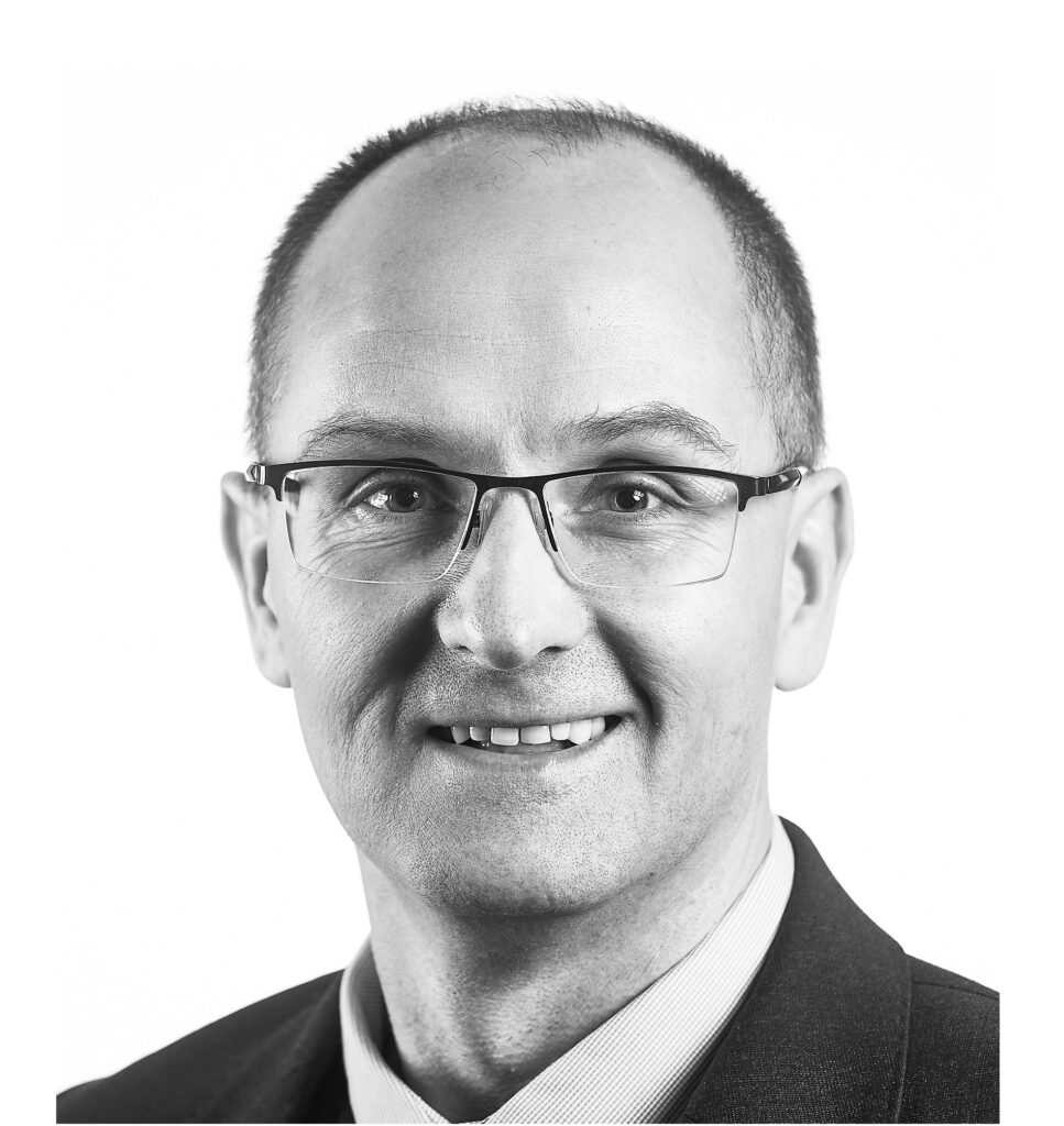 Black and white photo of Andrew Lyle