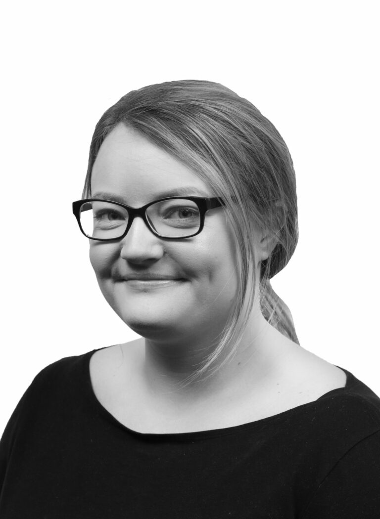 Black and white photo of Allannah Glanville